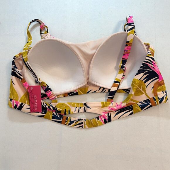 xHilaration Women's 24W Swim Bikini Top Tropical Pattern Lined - Picture 3 of 7